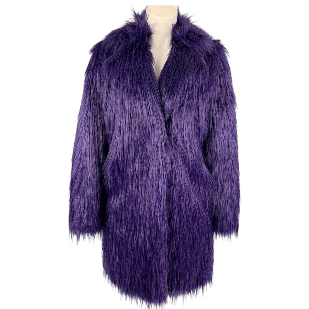 MICHAEL by MICHAEL KORS Oversized Purple Faux Fur Coat
